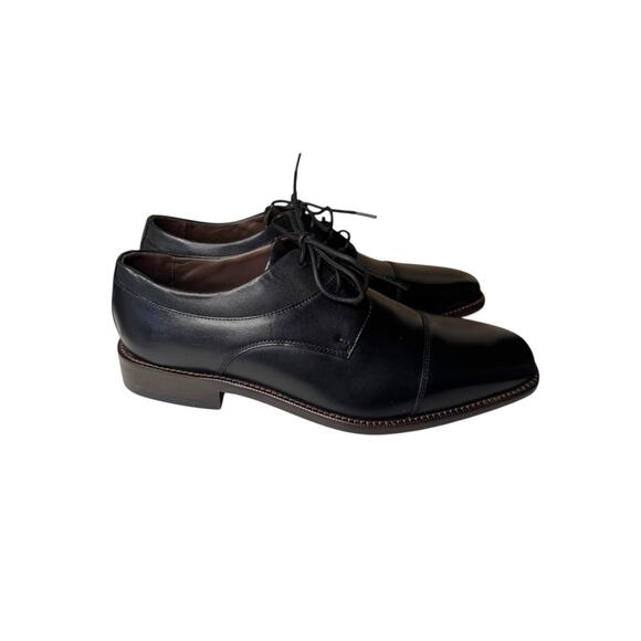Johnston & Murphy NEW Black Leather Men’s 8 Archer Cap Toe Oxford Shoes - Picture 3 of 8